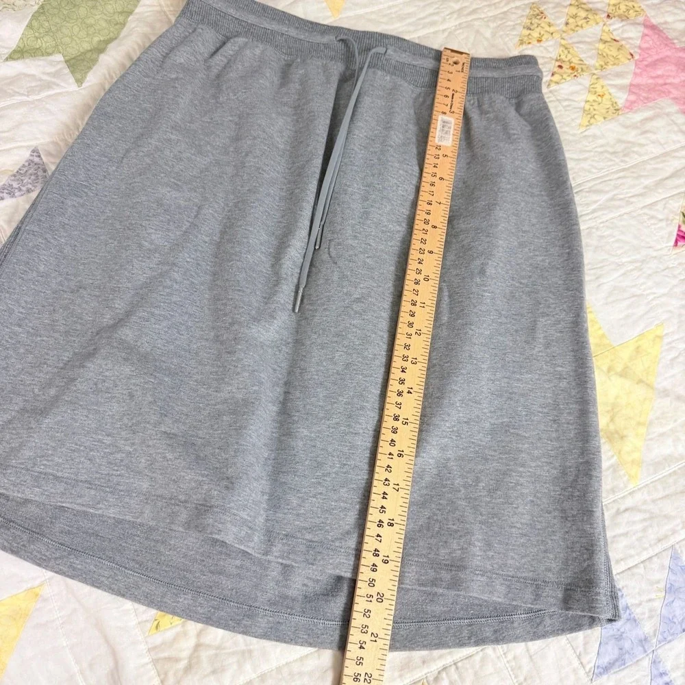 Lululemon Start Anew Gray French Terry Drawstring Athletic Skirt 8 Heathered‎